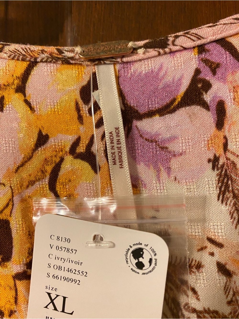 Free People Floral Midi Dress in Yellow, Purple, Brown, Ivory - Picture 3 of 10